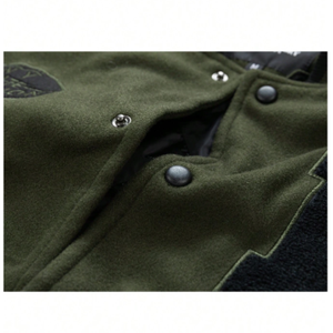 Veste universitaire pour hommes avec manches en cuir véritable et laine mélangée Letterman Boys College Varsity Jackets - Product Image 3