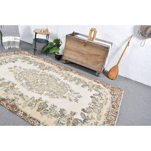 Alfombra turca Vintage hecha a mano de 5,6x9,7 pies Classic Beige Brown Faux Rabbit Fur Area Carpet para la decoración de la sala de estar - Product Image 5