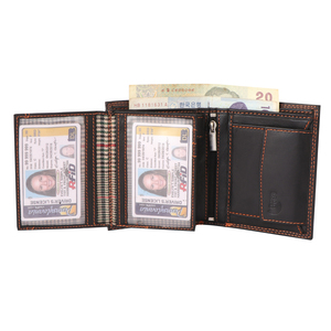 Cartera negra con bloqueo RFID plegable para hombre, longitud corta, función antirrobo multiusos, estilo de moda con forro abierto de poliéster - Product Image 3