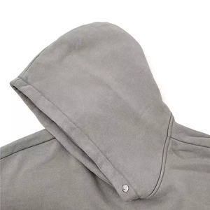 Nouveau style – Sweat à capuche homme coupe ample, épais, 100 % coton, uni, court, avec logo personnalisé, surdimensionné, couleur unie, pour l'hiver - Product Image 3