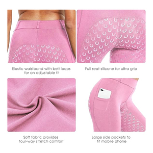 Pantalones ecuestres de asiento completo personalizados para mujer Jodhpur & Breeches Logo de silicona Leggings deportivos para montar mallas de equitación impresas - Product Image 5