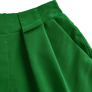 Chemisier décontracté pour femme, coupe ample, taille haute, plissé, couleur unie, col rond, en maille douce, pour le printemps et l'été, usage quotidien - Product Image 4