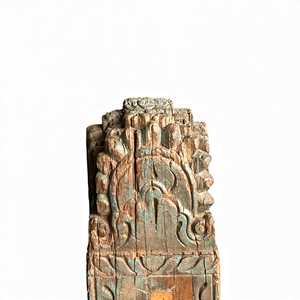 Corbeille murale en bois vintage indien, sculptée à la main, décoration architecturale, style rustique antique, intérieur de maison, assortiment, 1 conteneur - Product Image 2