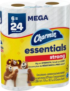 Charmine Essentials 1-Ply Mega Rolls Strong Bathroom <b>Tissue</b> 6 ea - Product Image 5