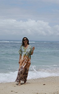 Nueva llegada verano señora Sexy vestido personalizado colorido Tie Dye patrón Long Beach Cover up para mujeres - Product Image 4