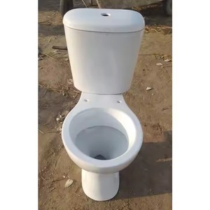 Toilette en deux pièces en porcelaine avec housse de siège en plastique et raccords LLC Ensemble sanitaire complet - Product Image 3