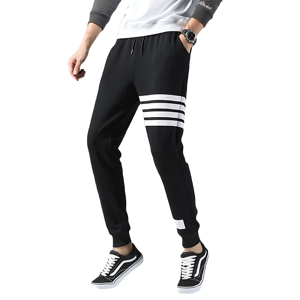 Pantalon de survêtement décontracté pour homme, coupe ajustée, à porter au quotidien, tendance, devant plat, taille mi-haute, léger, anti-froissement, écologique, respirant - Product Image 1