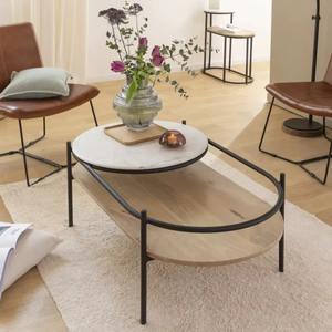 Table basse en bois de manguier moderne et écologique de conception nouvelle 2026 avec marbre et fer pour la maison, le salon, la salle à manger - Product Image 4