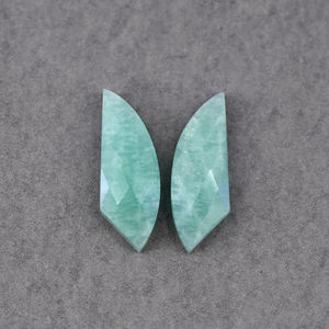1คู่ Amazonite ธรรมชาติ8x20มม. อัญมณีหลวมทำ925เงินสเตอร์ลิงทำด้วยมือต่างหูห้อยเครื่องประดับแฟชั่น - Product Image 1