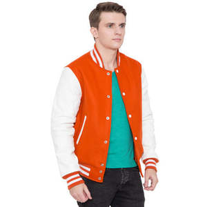 Chaquetas Varsity para Hombre con Cuello Alto en Color Verde Oliva, Chaquetas Varsity en Venta - Product Image 2