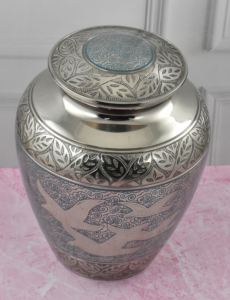 Urne funéraire en métal argenté, élégante et durable, pour cendres humaines, souvenir commémoratif pour adultes. - Product Image 2