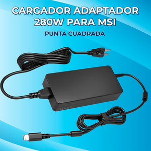 Caricabatterie Compatibile per Laptop MSI GP76/GE66/GE76/GP66 Leopard 20V 14A 280W, Materiale PC, Uscita DC, Connettore US - Product Image 3