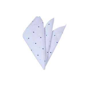 <b>Navy</b> Blue Patterned Cotton Neckerchief on White - Product Image 1