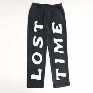 Alta calidad personalizado Puff estampado pesado ácido lavado francés Terry Flare apilado pantalones de chándal de gran tamaño en blanco Jogger pantalones para hombres - Product Image 6