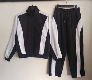 Lo último en ropa de calle personalizada para hombre, chándal cortavientos, cremallera frontal, bloque de color, adornos elásticos, chaquetas de nailon 100% - Product Image 2