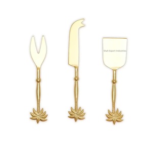 Branches poignée outils à fromage en acier inoxydable fromage serveur épandeur ensemble maison cuisine vaisselle en argent fini - Product Image 6