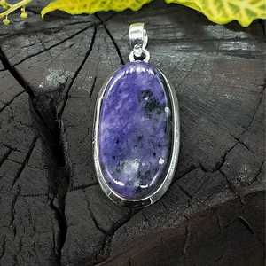 Charoite Bold Setting Pendentif en argent sterling 925 Pendentif en argent fait à la main Pendentif de style ethnique - Product Image 1