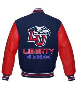 Veste Varsity en laine lourde classique d'hiver durable avec manches contrastées et personnalisation de l'équipe - Product Image 4