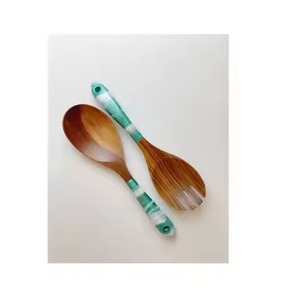 <b>Wood</b> and Resin Spoon Salad Server Crafts Top Quality Flatware <b>Ice</b> <b>Cream</b> and Dessert Spoon - Product Image 2