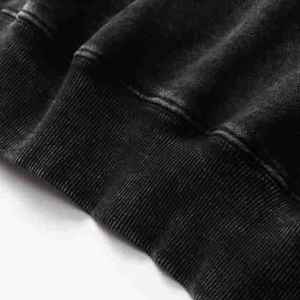 Sweat à capuche surdimensionné pour hommes de haute qualité 350g Vintage Wash Wax Dyed Grandes boucles Sweats à capuche en coton lourd - Product Image 4