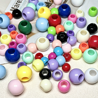 Manik-manik Akrilik Padat DIY 500g 8mm-16mm dengan Lubang Lebih Besar untuk Pembuatan Perhiasan DIY, Kalung, Gelang, dan Proyek Seni
