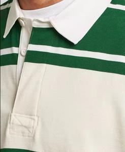 Custom Embroidery Logo Long Sleeve Wholesale Striped Cotton Rugby Polo <b>Shirts</b> Long Sleeves T <b>Shirt</b> For <b>Men</b> - Product Image 5