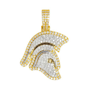 925 argent Sterling Moissanite guerrier casque Style Fine pendentif personnalisé Hip Hop bijoux cadeau populaire Moissanite diamant breloques - Product Image 1