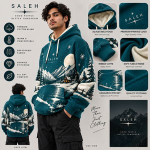 Sweat à capuche homme surdimensionné en polaire pour Noël – Pull d'hiver confortable personnalisable en gros - Product Image 1