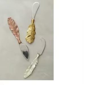 Ensemble de couteaux à fromage en acier inoxydable décorés et fabriqués à la main avec manche en marbre pour servir du fromage au petit-déjeuner - Product Image 6