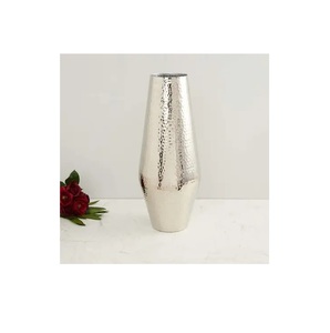Aluminum Flower <b>Vase</b> With aluminum base And Nickel Finished set of 2 High Quality Indian Made Metal Material Flower <b>Vases</b> - Product Image 2