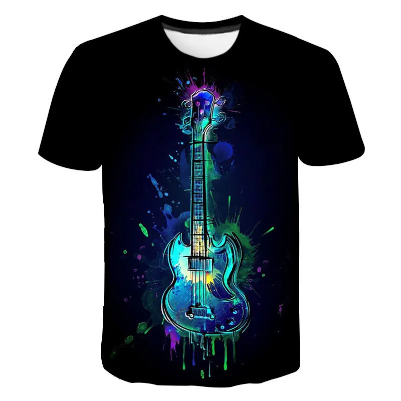 Herren Sommer T-Shirt 3D-Druck Mode Tops Hip-Hop Rock And Roll T-Shirt Top Design Hochwertige Herren Shirts