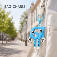 Porte-clés en silicone en forme de chiffre, porte-clés mathématique, dessin animé, pendentif en caoutchouc souple pour enfants, étudiants, cadeau, vente en gros, OEM