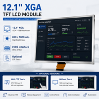 Panel IPS LVDS de 12.1 Pulgadas y 1000 Nits de Alto Brillo para HMI Industrial