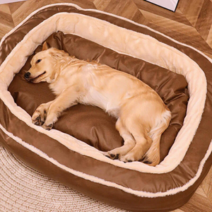 Grand lit de couchage profond et chaud lit orthopédique pour chien Anti effondrement en peluche amovible et lavable Double face coussin produits pour chiens - Product Image 6