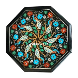 Meilleure qualité et finition fine marbre noir incrusté à la main poli décoration de maison et d'hôtel dessus de table pour le meilleur prix de vente - Product Image 1