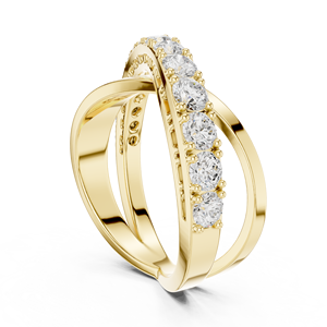 The Crochet jewels Anillo de derivación de oro de 10 quilates con piedras preciosas Marquesa CZ - Product Image 4