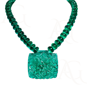 Collier d'émeraudes cultivées en laboratoire Perles sculptées à facettes lisses polies vertes Nano Cut Gemstone Strand pour la fabrication de bijoux Personnalisable - Product Image 3