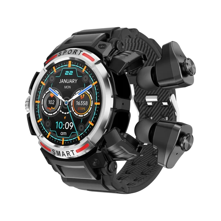Neue Smartwatches OVISEN GT100 1,39-Zoll-TFT-Bildschirm unterstützt Musik zur Überwachung von Bluts auer stoff 2 in 1 Wireless Headset Smart Watch