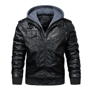 Offre Spéciale véritable peau de mouton Bomber veste en cuir hommes moto vestes en cuir couleur marron hommes veste en cuir pour hommes - Product Image 3