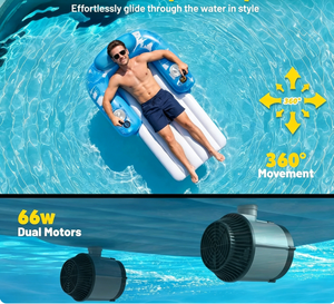 Motorized <strong>Inflatable</strong> Pool <strong>Float</strong> for Adults and Kids 70 Inch Rechargeable Electric Pool Lounger with Dual Motor - Product Image 3