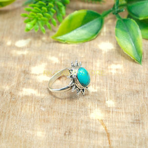 <b>Turquoise</b> Gemstone <b>Ring</b> 925 Sterling Silver <b>Ring</b> Handmade Unique Design <b>Ring</b> Statement <b>Ring</b> Promise <b>Ring</b> <b>Turquoise</b> Jewelry Gift - Product Image 5