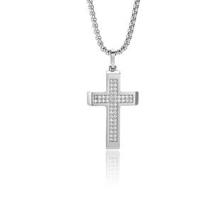 Collana con Ciondolo a Croce Minimalista e Unica in Acciaio Inossidabile 316 con Incastonatura in Zircone - Product Image 4