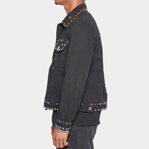 Hot Selling Premium Quality Canvas Thin Stand Collar Front Logo <b>Rhinestone</b> <b>Jacket</b> Warm Winter Comfortable Breathable High Street - Product Image 6