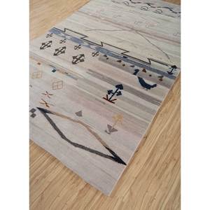 Freedom Manchaha Ivory Large Area Wool & <b>Silk</b> Hand Knotted Rugs Geometric Pattern 10mm Thickness for Home & Hallway-Lub-47 - Product Image 2