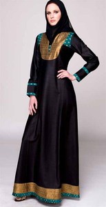 Abaya de luxe noire de style égyptien avec le dernier modèle - Product Image 2