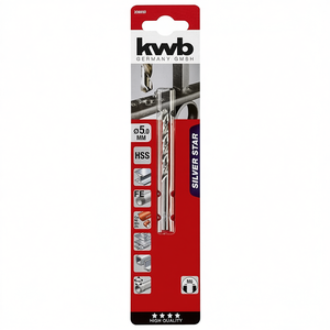 Kwb Silver Star 206550 5mm <b>Drill</b> <b>Bit</b> with Metal Cylindrical Shank Premium <b>Drill</b> <b>Bits</b> Product - Product Image 3