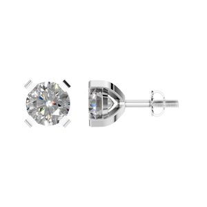 Boucles d'oreilles classiques en diamant VVS brillant en argent sterling 925 réglage de panier à quatre broches bijoux fins Moissanite de confiance - Product Image 1