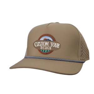 Chapeaux avec logo personnalisé 5 panneaux Casquette de baseball Casquette de sport imperméable à l'eau Trou de découpe laser Chapeau de golf perforé Conception de corde Bord incurvé - Product Image 2