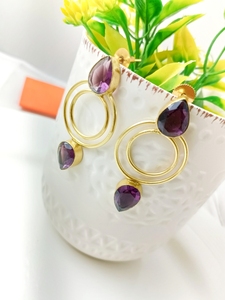 Pendientes de aro de latón modernos hechos a mano diseño de hoja de gota larga estilo tradicional para mujeres niñas para compromiso precios al por mayor - Product Image 4