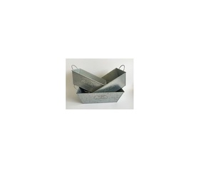 Oniya-Juego de dos macetas de jardín para exteriores con diseño de cuerda rústica, barandilla colgante cilíndrica de metal galvanizado vintage - Product Image 2